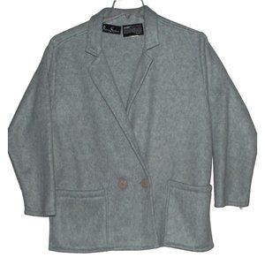 Barrie Stephens PolarFleece Jacket Small Malden cardigan sweater Button Gray vtg